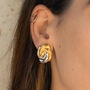 Mixed Metal Swirl Sculptural Stud Earrings, thumbnail 1 of 4