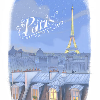 Paris Skyline At Night Fine Art Print, 2 of 3