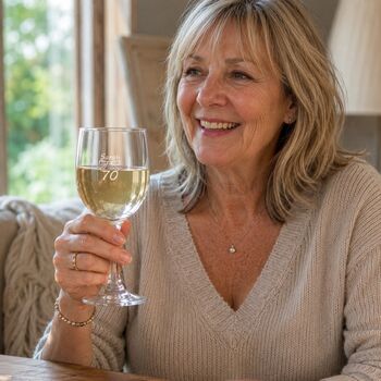 Personalised 70th Birthday Wine Glass Gift, 3 of 11