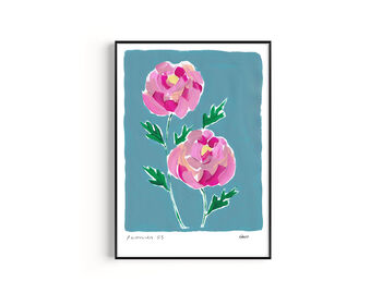 Peonies Hand Painted Art Print, 5 of 6