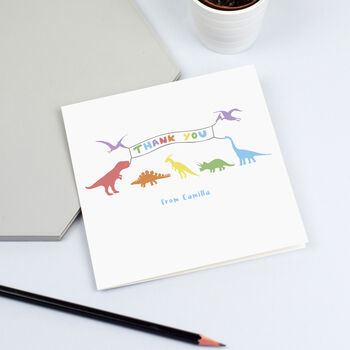 Personalised Thank You Cards With Dinosaurs, 2 of 4