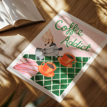 Coffee Addict Kitchen Wall Art Print, 2 of 11