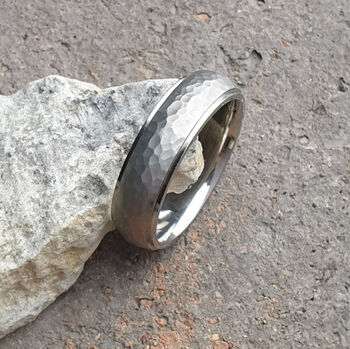 Personalised Titanium Wedding Ring Brushed Texture, 2 of 10