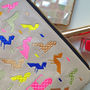 Animal Embroidered Lambs Leather Zipped Make Up Bag, thumbnail 6 of 7