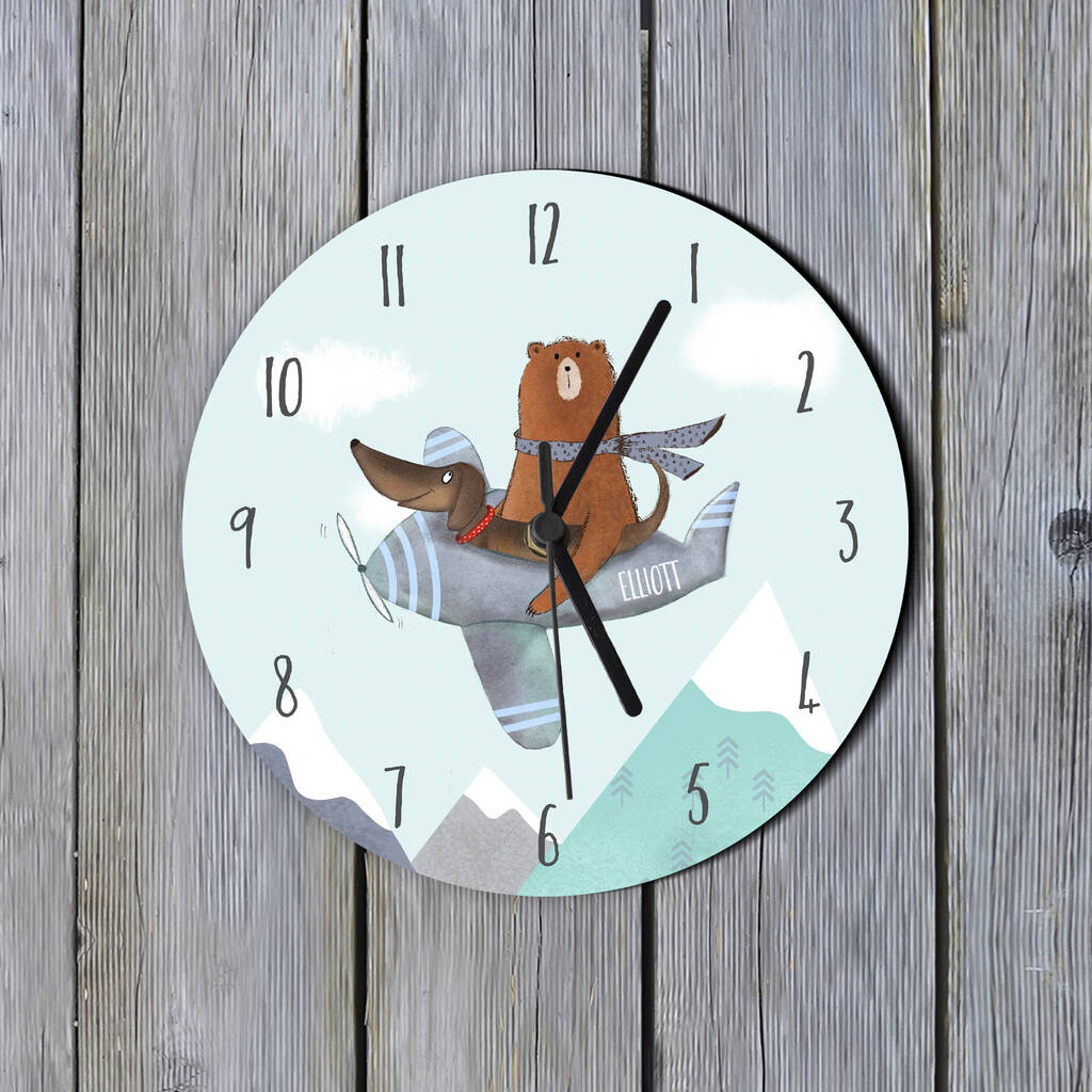 Woodland Bear And Dachshund Clock, 1 of 6