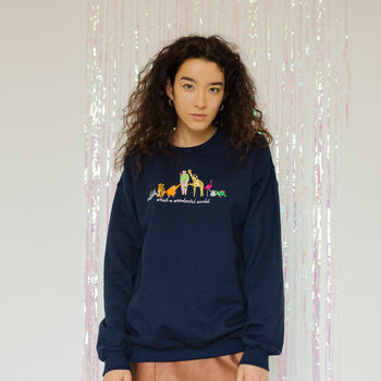 What A Wonderful World Embroidered Sweatshirt, 6 of 12