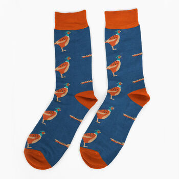 Men's Bamboo Socks Blue Pheasants, 2 of 3