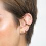 Gold Vermeil Plated Ear Cuff With Black Cubic Zirconia, thumbnail 2 of 8