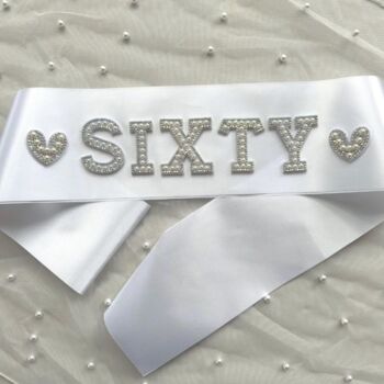 Twenty First / 21st Birthday Pearl Personalised Sash, 2 of 3