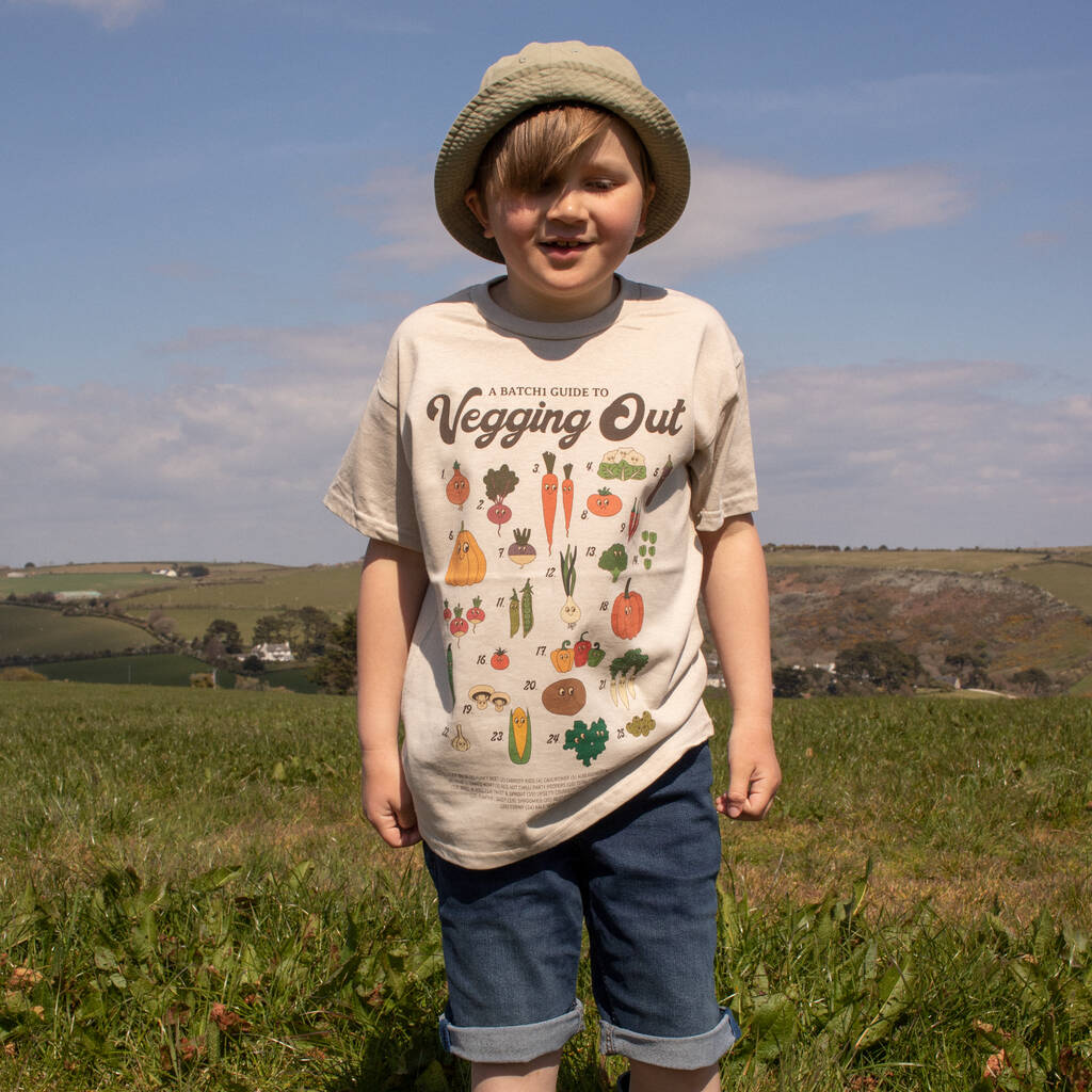 Vegging Out Boys' Vegetable Guide T Shirt, 1 of 4