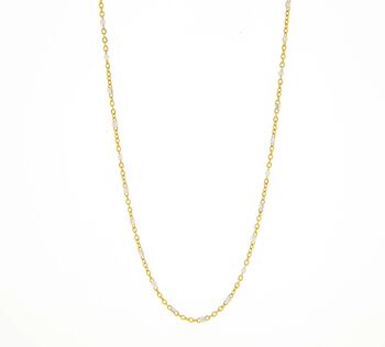Waterproof Gold Plated Chain Necklace With White Dots, 2 of 3