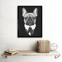 Bow Tie French Bulldog Framed Wall Art Print, thumbnail 2 of 3