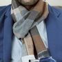 Men's Personalised Cashmere And Wool Plaid Scarf, thumbnail 1 of 12