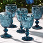 Midnight Blue Glass Wine Goblets, thumbnail 1 of 3