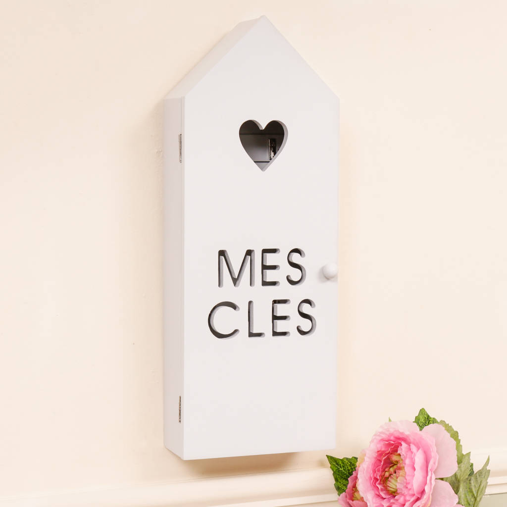 French Country Cottage Grey Wooden Key Box Holder By Dibor