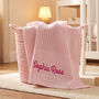 Personalised Pink Cellular Baby Blanket Newborn Baby Gift, thumbnail 1 of 11