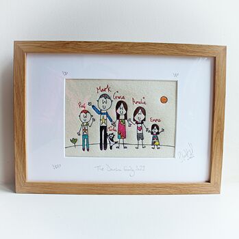 Personalised Family Picture Portrait Embroidery, 4 of 12