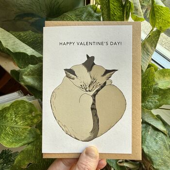 Two Cats Valentine's Day Card 100% Recycled, 2 of 2