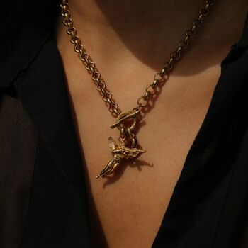 Angel Cherub Pendant Necklace Garnet, 11 of 11