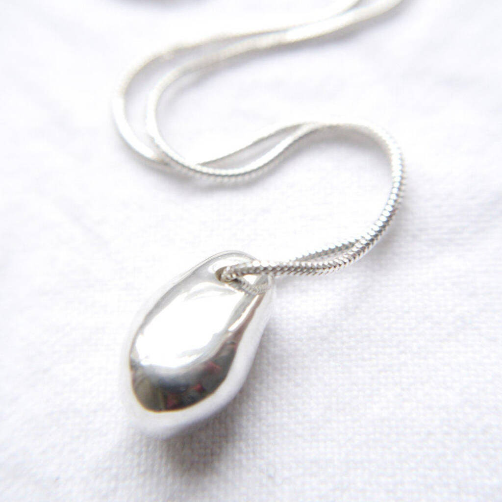 Recycled Silver Pebble Necklace By Little Imp Jewellery ...