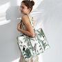 Jungle Print Medium Quilted Cotton Tote Bag In White, thumbnail 1 of 5