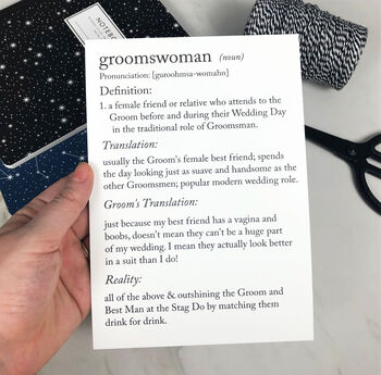 Funny Groomsman Definitions A5 Card, 9 of 9