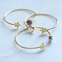 Gold Plated Star And Birthstone Adjustable Bangle, thumbnail 7 of 12