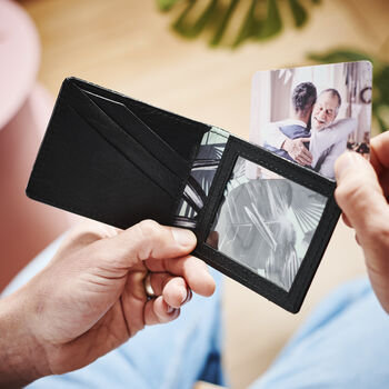 Personalised Leather Photo Wallet For Dads, 3 of 7