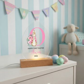 First Easter Bunny Initial LED Acrylic Plaque, 6 of 8