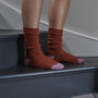 Recycled Silk And Lambswool Blend Cosy Ribbed Socks, thumbnail 2 of 12