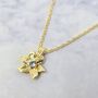 Aquamarine March Daffodil Birthflower Charm Necklace, thumbnail 1 of 3