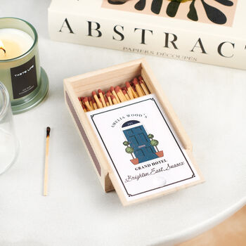 Personalised Hotel Wooden Matchbox, 3 of 6