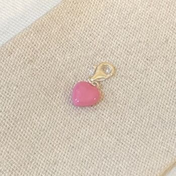 Sterling Silver Pink Heart Charm, 2 of 3