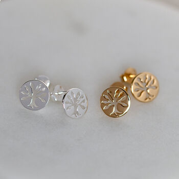 Sterling Silver Or Gold Tree Of Life Earrings, 2 of 8