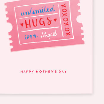 Personalised Hug Coupon Mother's Day Card, 4 of 5