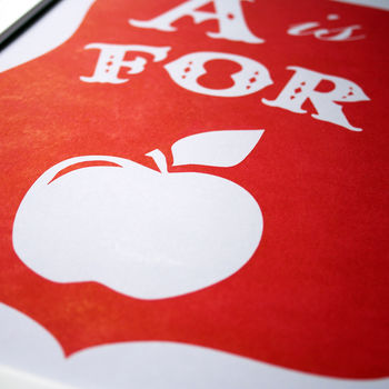 A Is For Apple Alphabet Risograph Print, 4 of 10