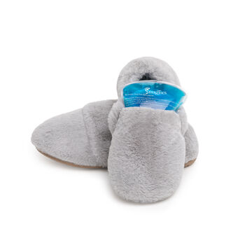 Snug Toes Grey Women's Heated Slippers With Heatpads, 5 of 5