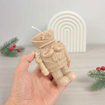 Beige Christmas Nutcracker Candle Festive Home Decor, 7 of 12