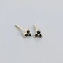 Stud Earring Set, Gold Stud Earrings, Black Earring Set, thumbnail 5 of 6