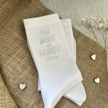 The Maid Of Honour Personalised Wedding Socks, 2 of 3