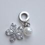 Sterling Silver Flower And Pearl Charm 925 Elegant Jewellery Gift, thumbnail 2 of 7