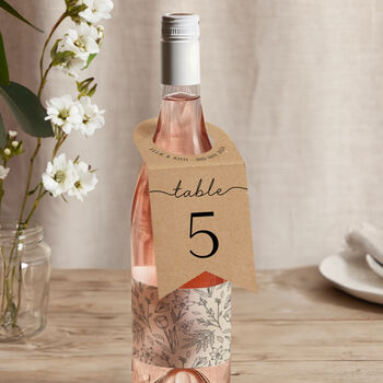 Minimal Script Table Number Bottle Hangers, 2 of 5