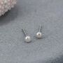 Sterling Silver Extra Tiny Genuine Pearl Stud Earrings, thumbnail 2 of 10