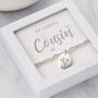 Personalised Beaded Bracelet For Cousin With Birthstone, thumbnail 1 of 6
