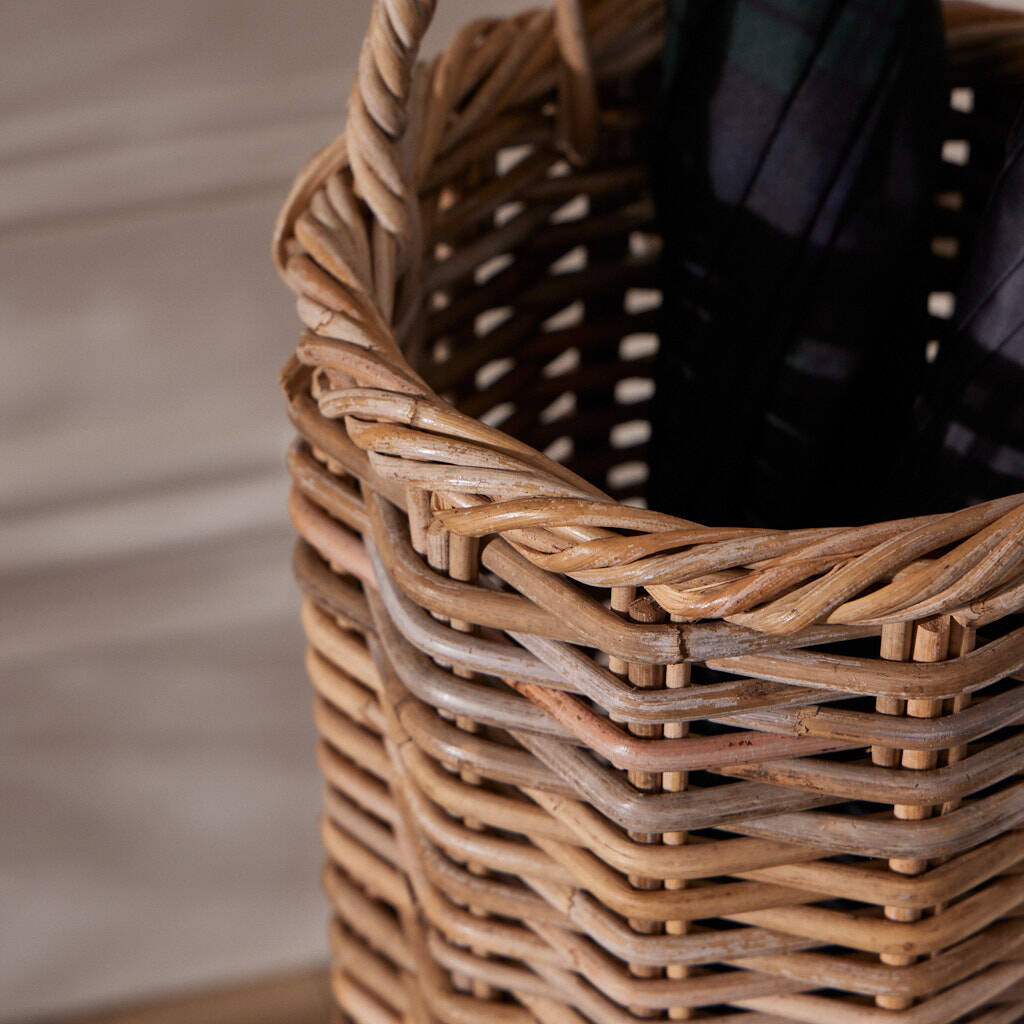 Natural Rattan Round Umbrella Basket By Dibor