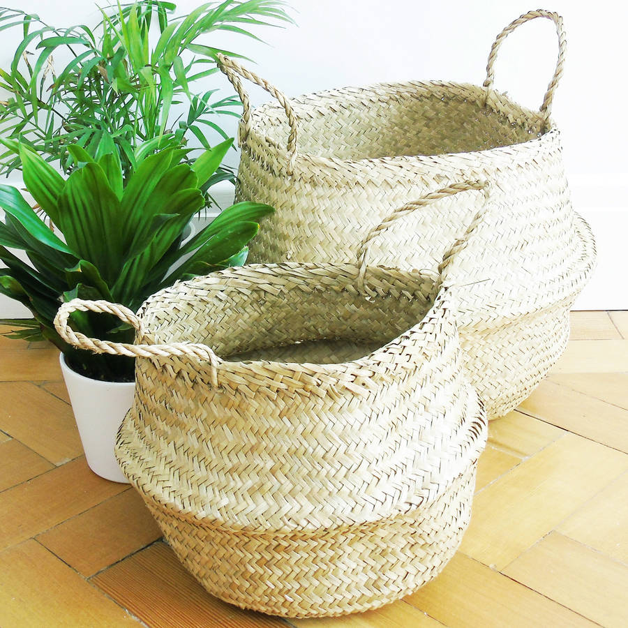 Pair Of Seagrass Storage Baskets By The Den & Now | Notonthehighstreet.com