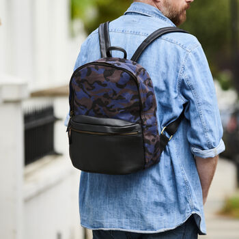 Personalised Camo And Leather Backpack, 3 of 5
