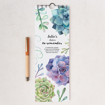 Personalised Cactus Birthday Perpetual Calendar, 2 of 4