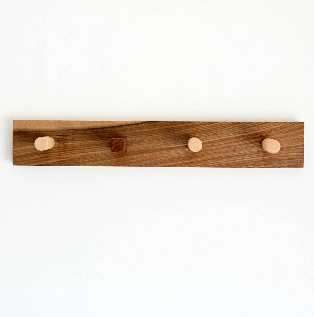 Handmade Solid Wood Peg Hooks By Martelo and Mo, Handcrafted Furniture