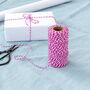 Full Spool Bakers Twine In Pink And White, thumbnail 1 of 3